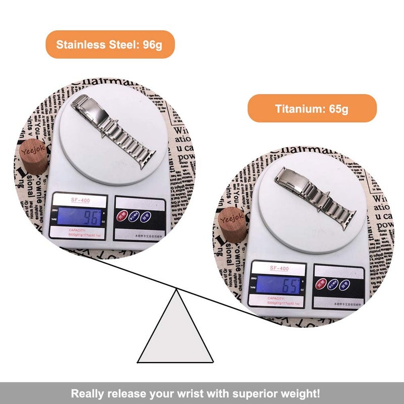 Yeejok Compatible for Apple Watch Ultra 2 Bands 49mm Titanium Metal for Men Women, Compatible for Apple Watch Series 10 Band 46mm, Compatible for Apple Watch Series 9 Band, iwatch 45mm 44mm 42mm Silver - Image 2
